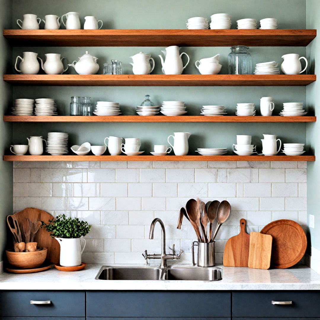 open shelving organization - 40 Kitchen Organization Ideas