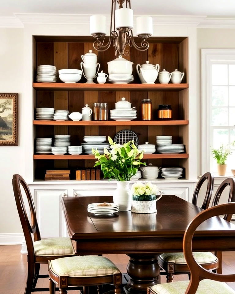 open shelving to showcase essentials - 30 French Country Decor Ideas