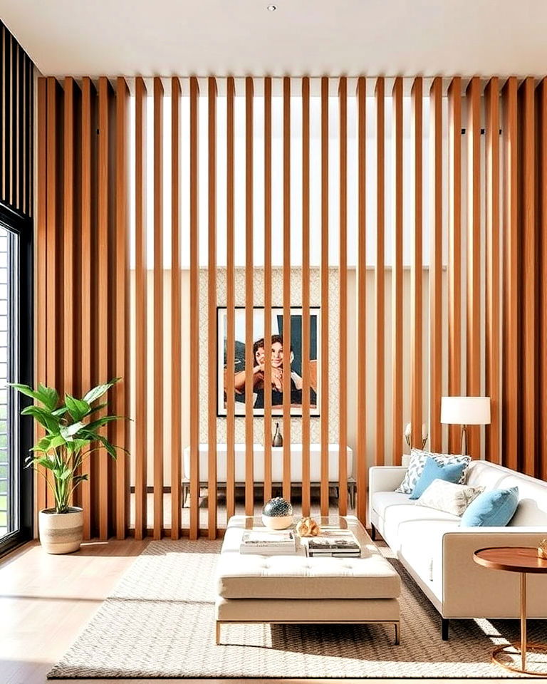 open slat partition wall - 40 Wood Slat Accent Wall Ideas