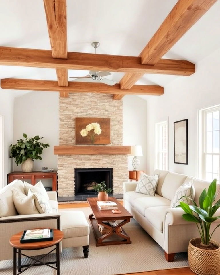 organic appeal with natural finish beams - 20 Vaulted Ceiling With Beams