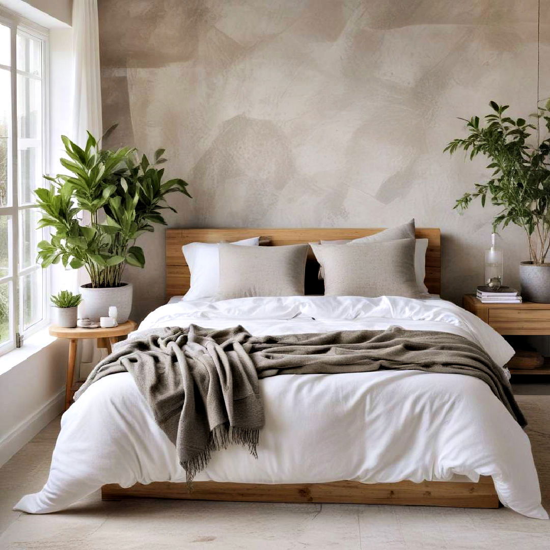 organic elements for grey and white bedroom - 40 Grey and White Bedroom Ideas