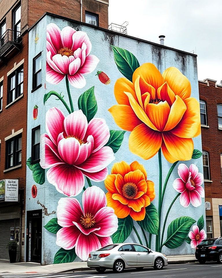 organic emotional healing through floral art - 20 Flower Murals on Buildings