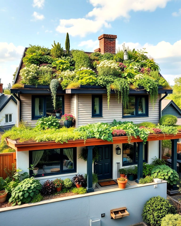 organic green roof with edible plants - 20 Houses With Green Roofs