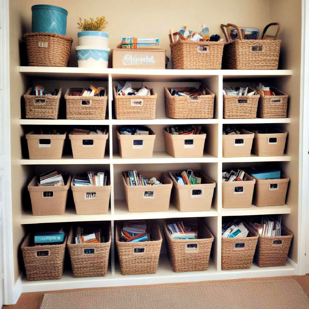 organized storage to keep space tidy - 25 Homeschool Room Ideas