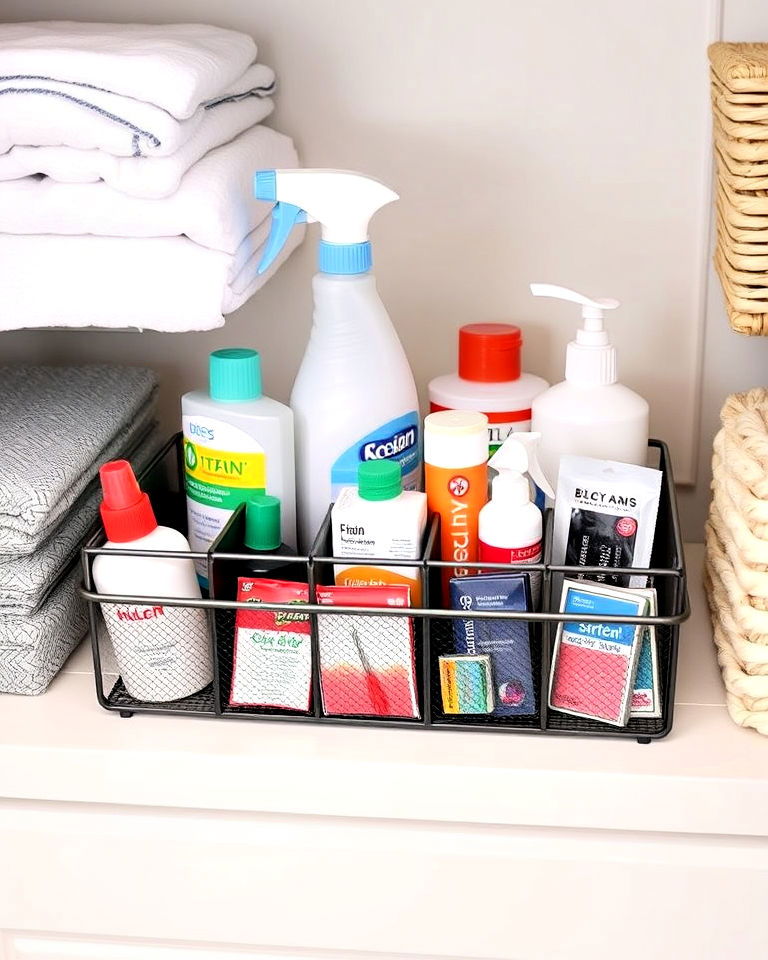 organized storage with linen closet caddy - 30 Linen Closet Organization Ideas
