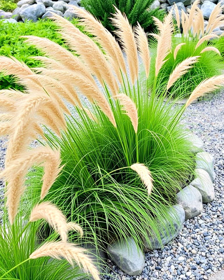 ornamental grass to maintain harmony - 40 Japanese Garden Ideas