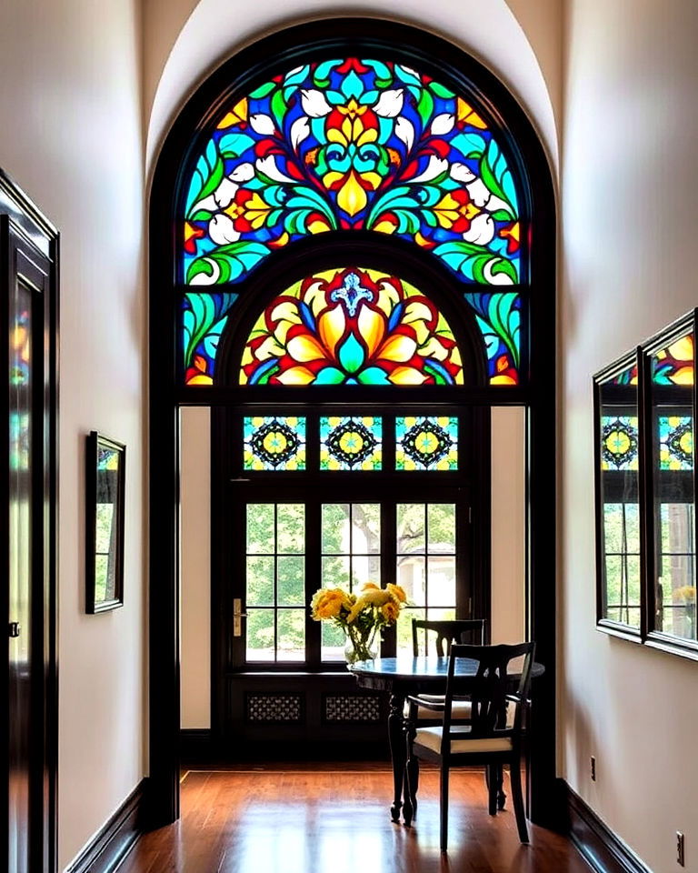 ornate stained glass arched window - 30 Arch Window Design Ideas