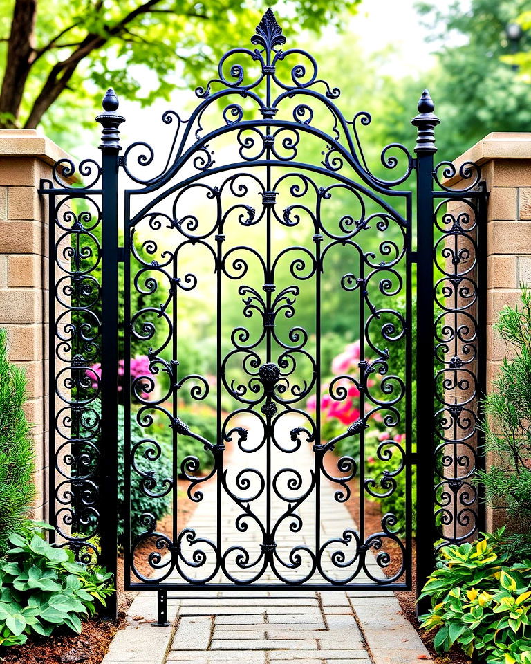 ornate wrought iron garden gate - 25 Metal Garden Gate Ideas
