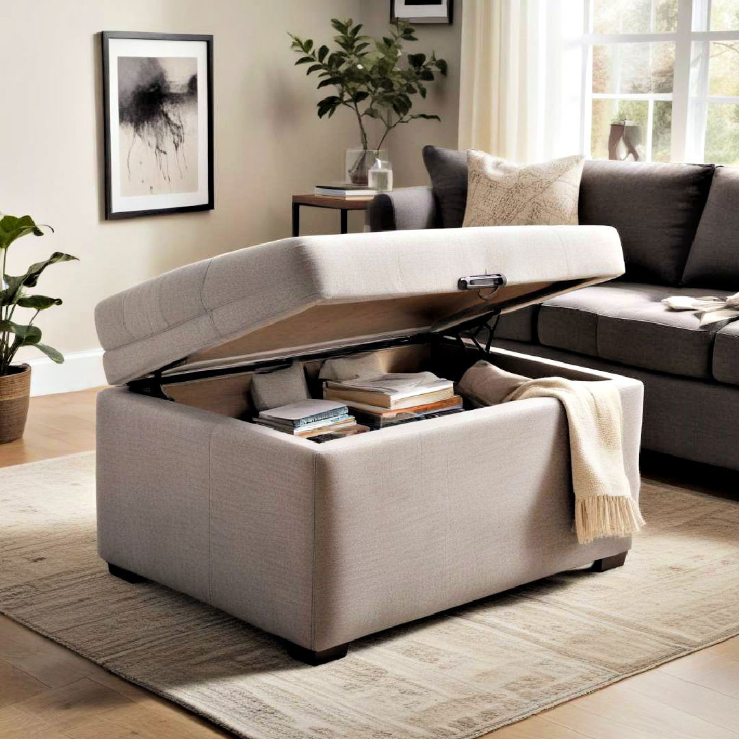 ottoman with storage - 15 Snug Room Ideas