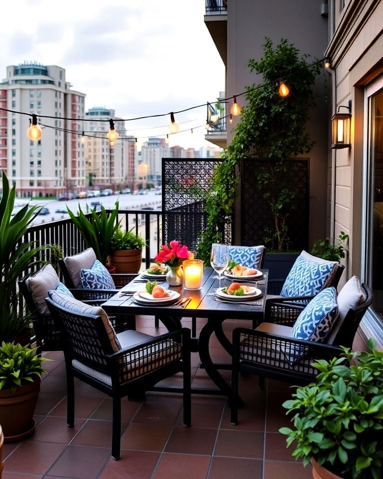 outdoor alfresco dining balcony - 20 Mansion Balcony Ideas