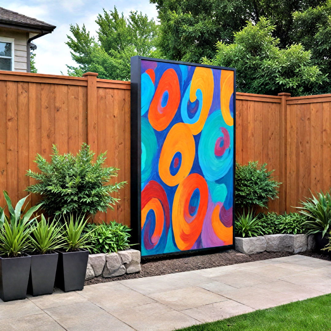 outdoor art to divert attention from unwanted views - 30 Backyard Privacy Ideas