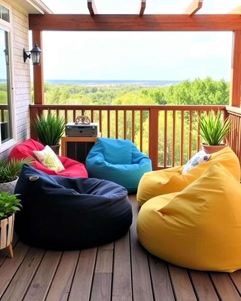 outdoor bean bags for deck seating - 20 Deck Seating Ideas