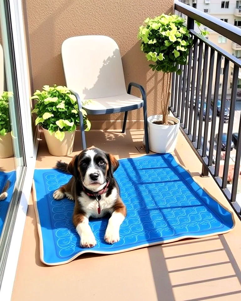 outdoor cooling mat for dog balcony - 20 Dog Balcony Ideas
