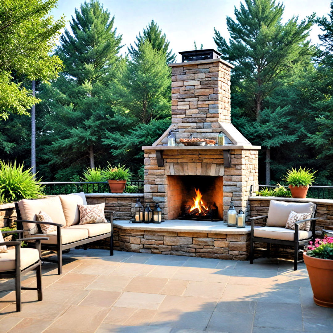 outdoor corner fireplace for patios - 25 Corner Fireplace Ideas