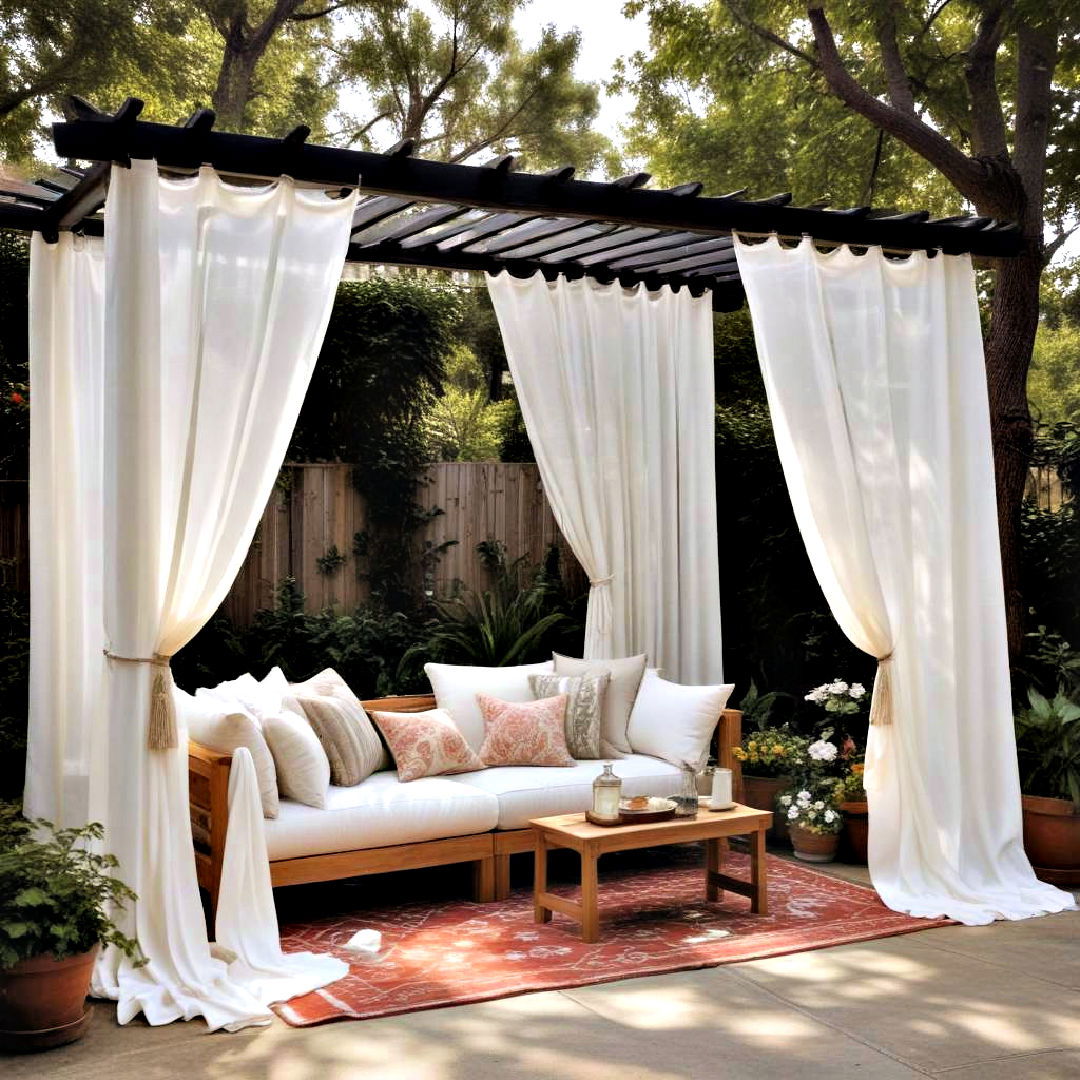 outdoor curtains as privacy screen - 30 Outdoor Privacy Screen Ideas