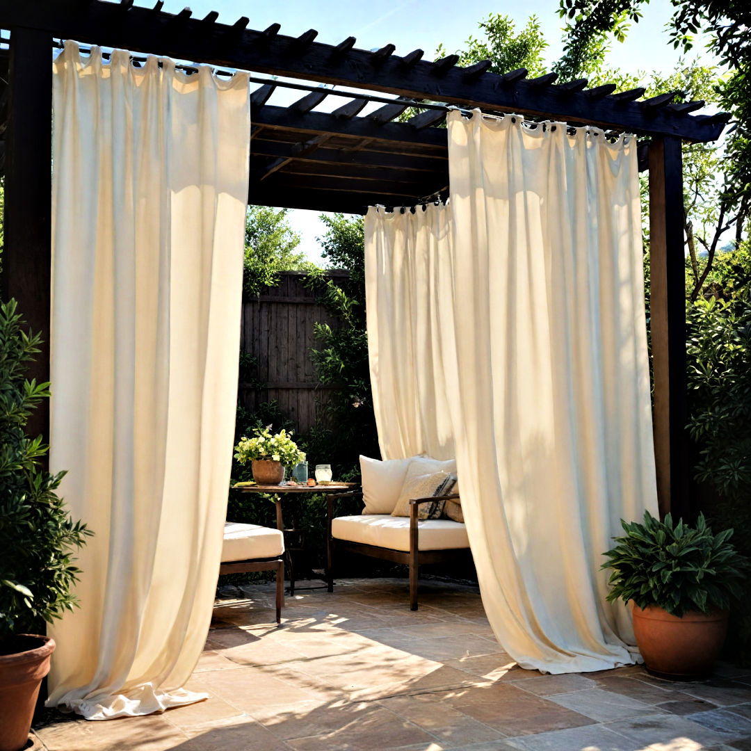 outdoor curtains elegant solution for instant privacy - 30 Backyard Privacy Ideas