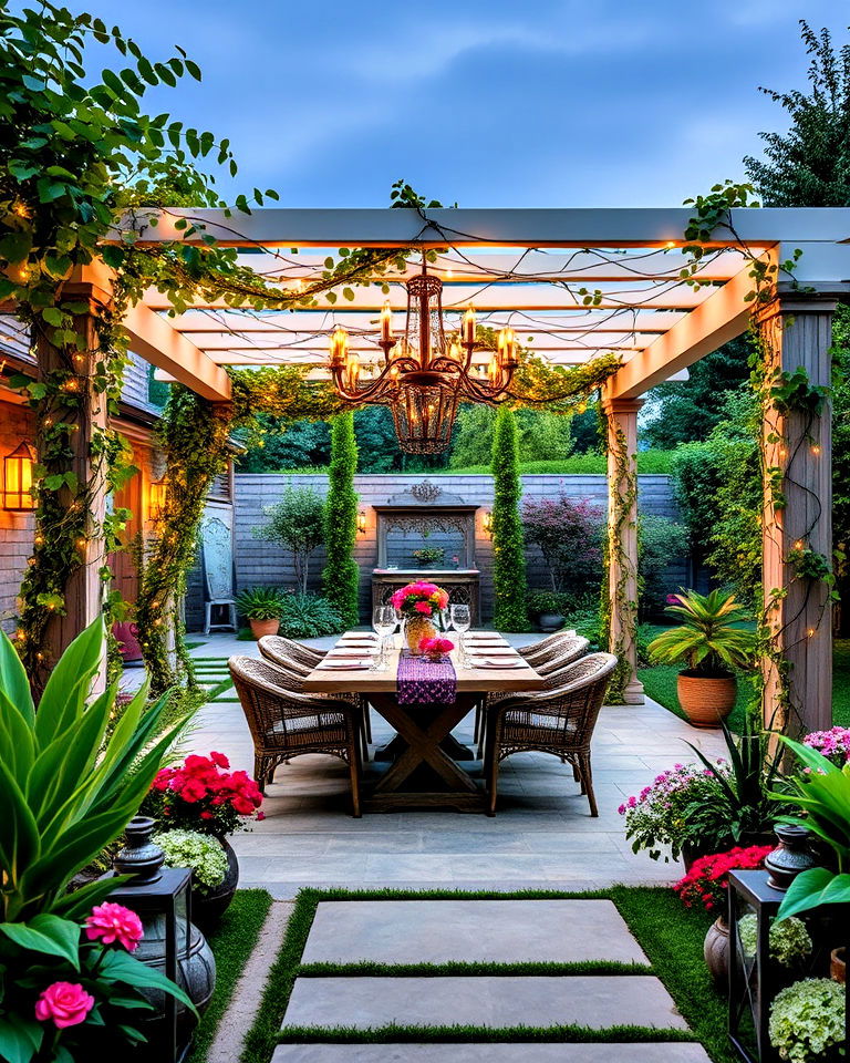 outdoor dining garden design - 30 Luxury Garden Design Ideas