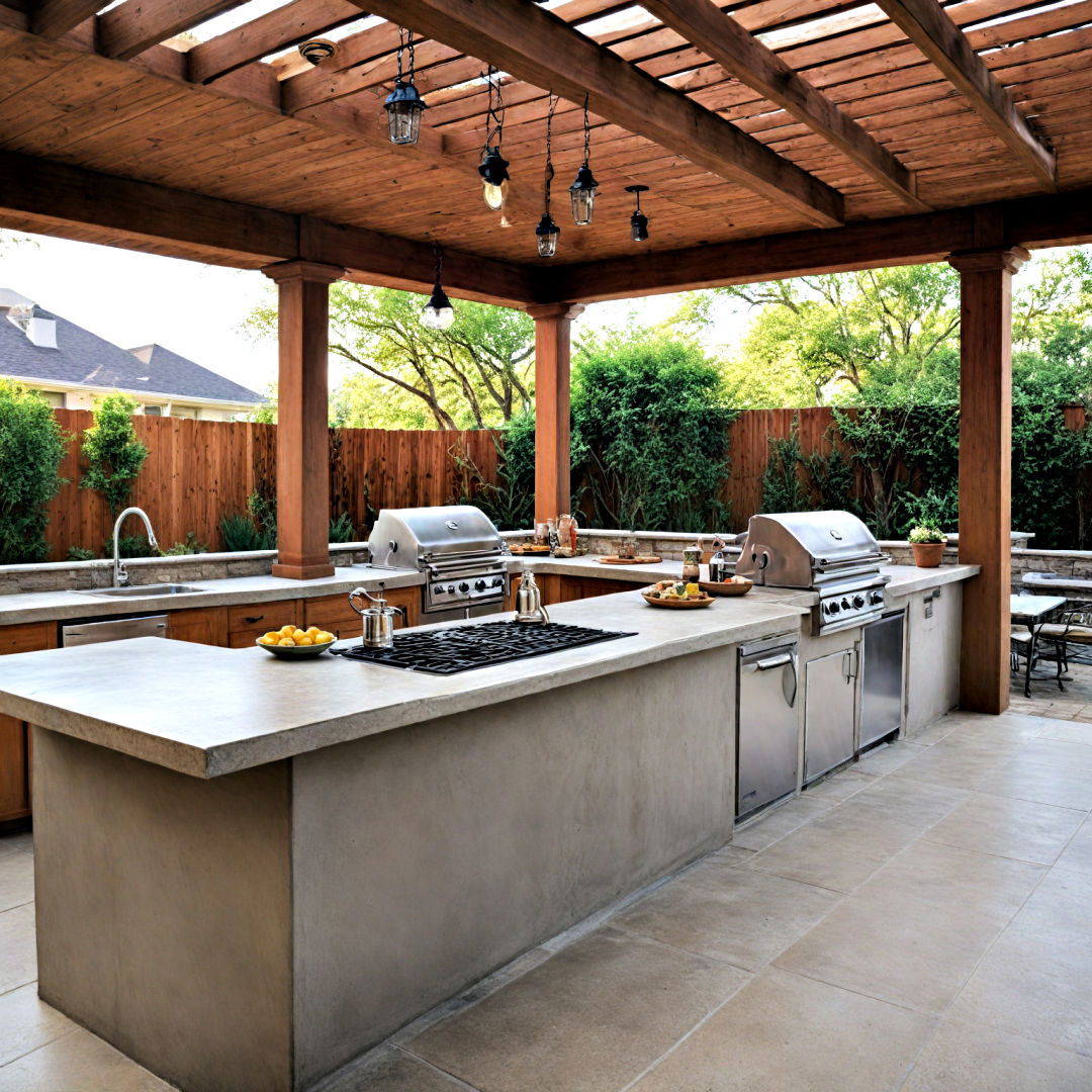 outdoor kitchen for concrete patio - 40 Concrete Patio Ideas