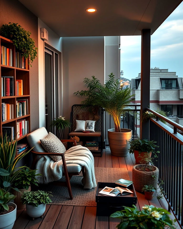 outdoor library for large balcony - 25 Large Balcony Ideas