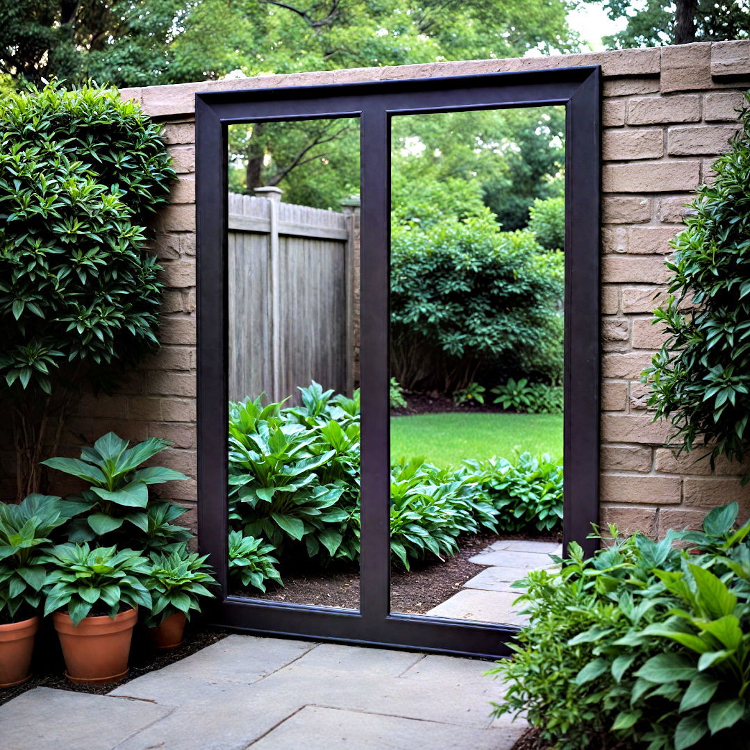 outdoor mirror with weather resistant frame - 40 Hardscaping Ideas