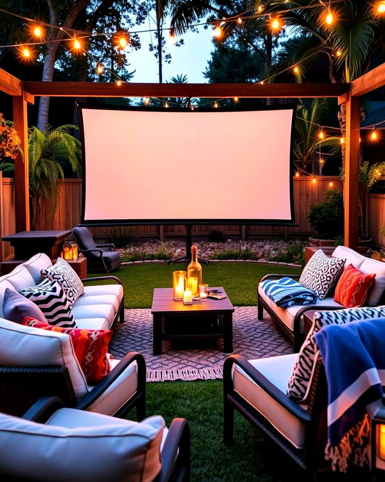 outdoor movie area for florida backyard - 30 Florida Backyard Ideas