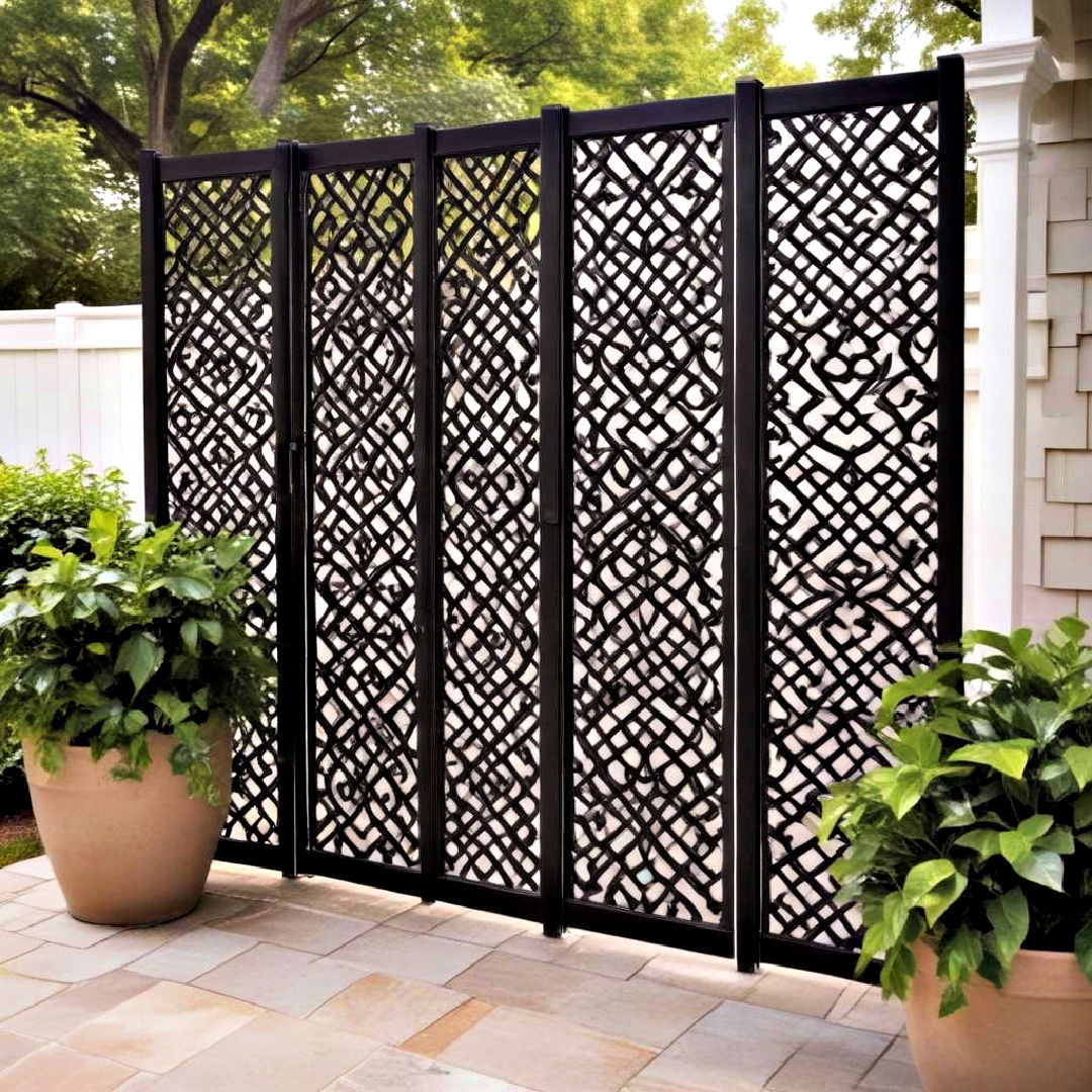 outdoor privacy with decorative screen - 30 Outdoor Privacy Screen Ideas