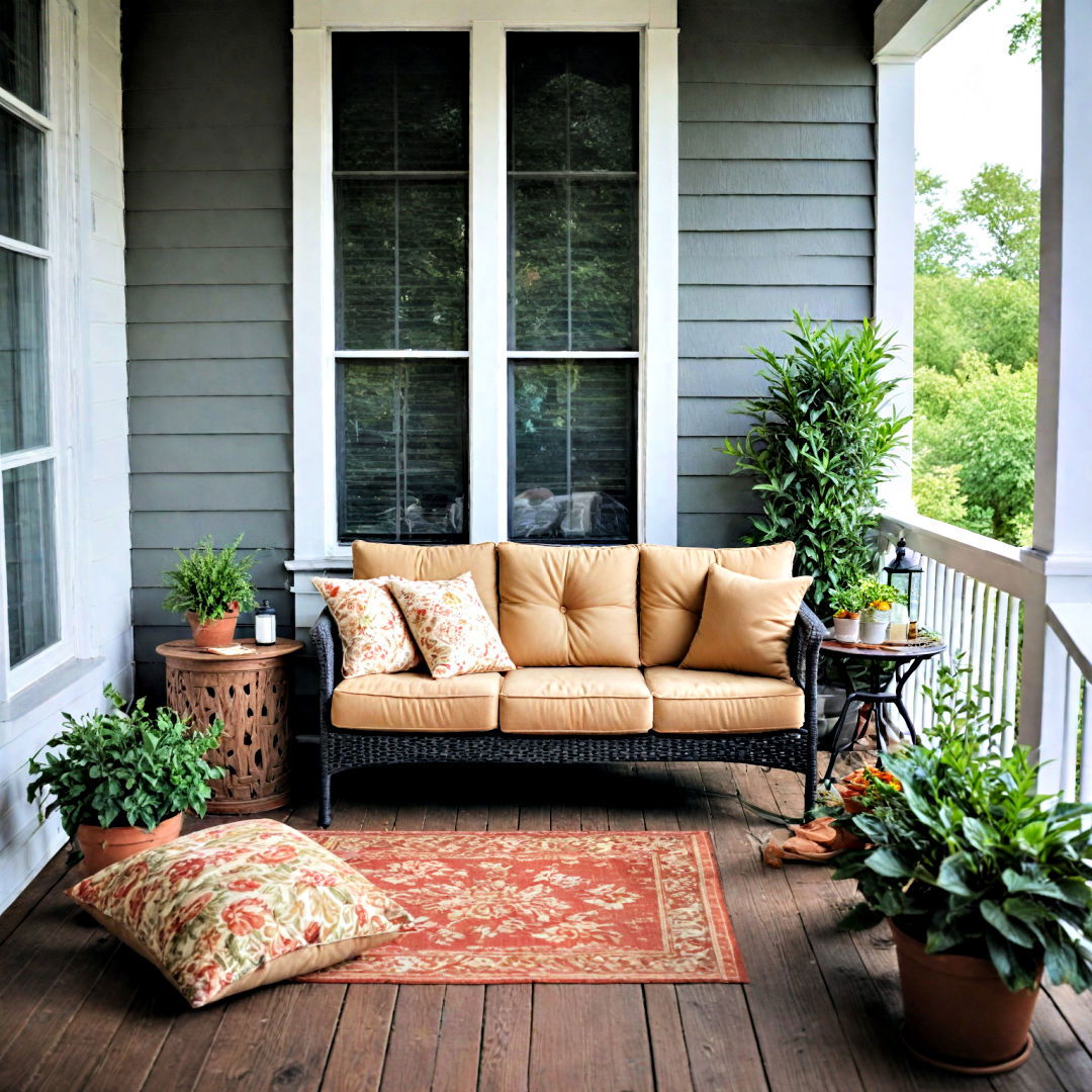 outdoor sofa with comfort and style - 40 Front Porch Ideas