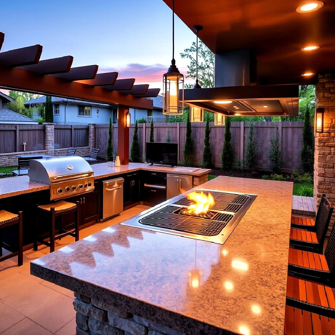 outdoor teppanyaki grill station ideas - 20 Luxury Outdoor Kitchen Ideas