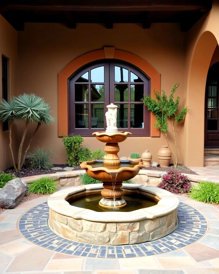 outdoor water features for spanish style home exterior - 40 Spanish Style Home Exterior Ideas