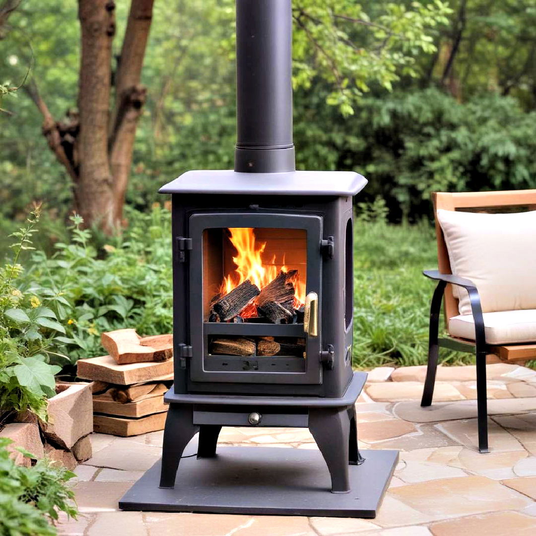 outdoor wood burning stove for patio - 40 Modern Fireplace Ideas