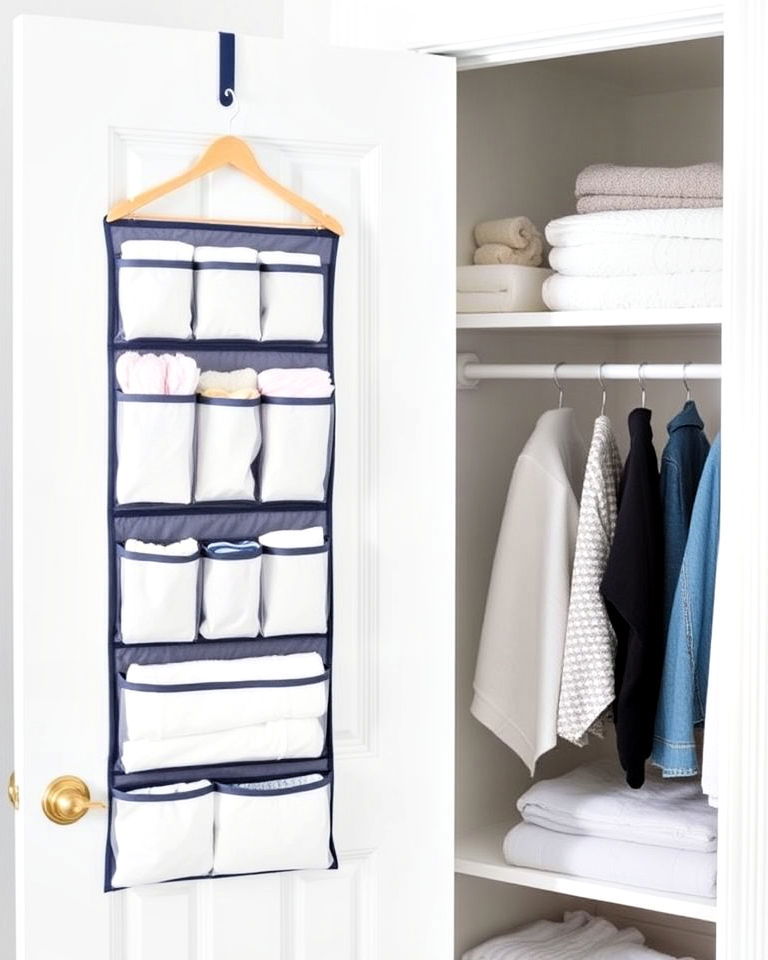 over the door organizer to maximize space - 30 Linen Closet Organization Ideas