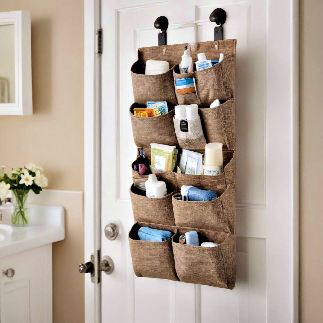 over the door organizer to store toiletries - 15 Bathroom Wall Storage Ideas