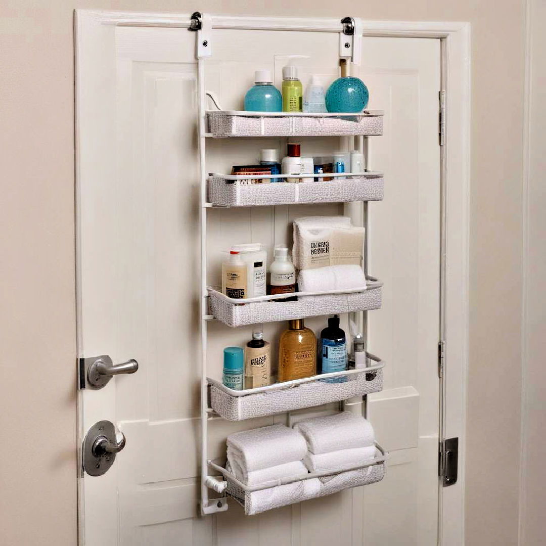 over the door organizer - 25 Small Bathroom Ideas on a Budget