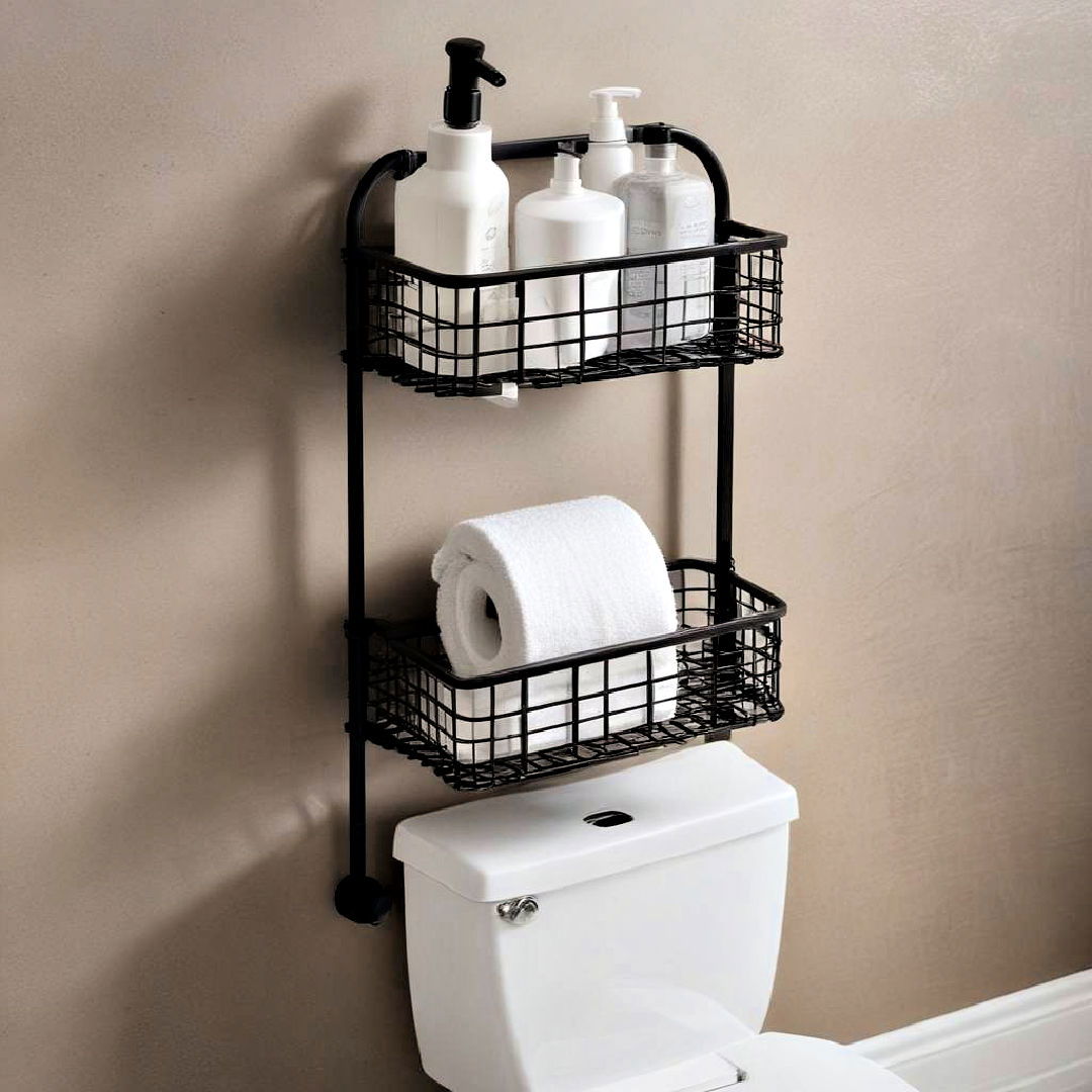 over the toilet storage caddy - 25 Over Toilet Storage Ideas