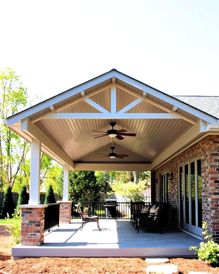 overhang metal roof for extended comfort - 30 Metal Roof Porch Design Ideas