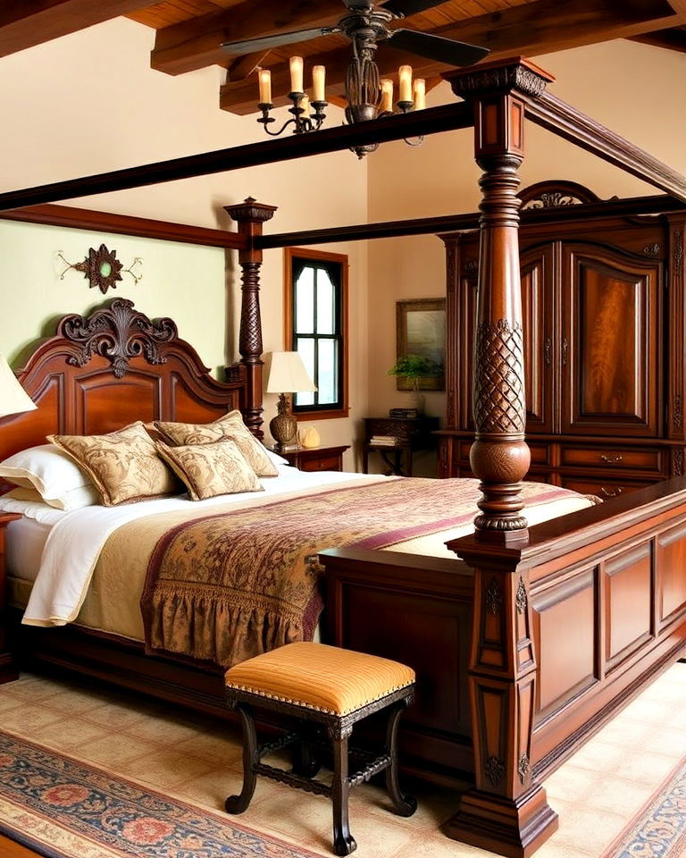 oversized wooden furniture design - 20 Tuscan Bedroom Ideas