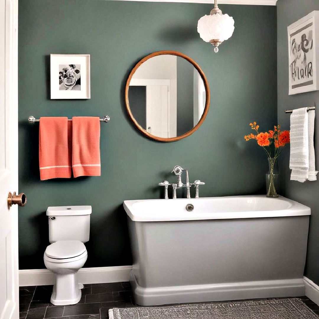paint an accent wall - 25 Small Bathroom Ideas on a Budget
