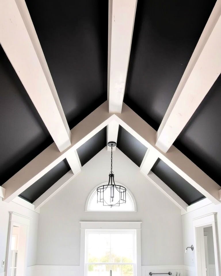 painted beams on a vaulted ceiling - 40 Vaulted Ceiling Ideas
