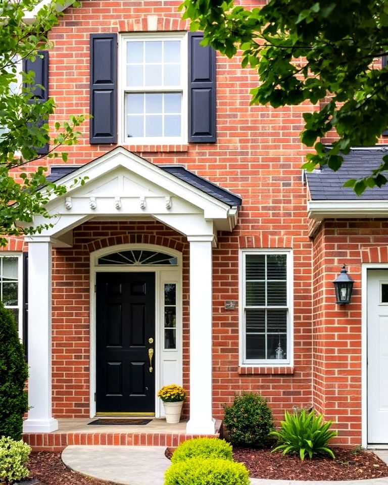 painted brick exterior for transitional home - 30 Transitional Home Exterior Ideas