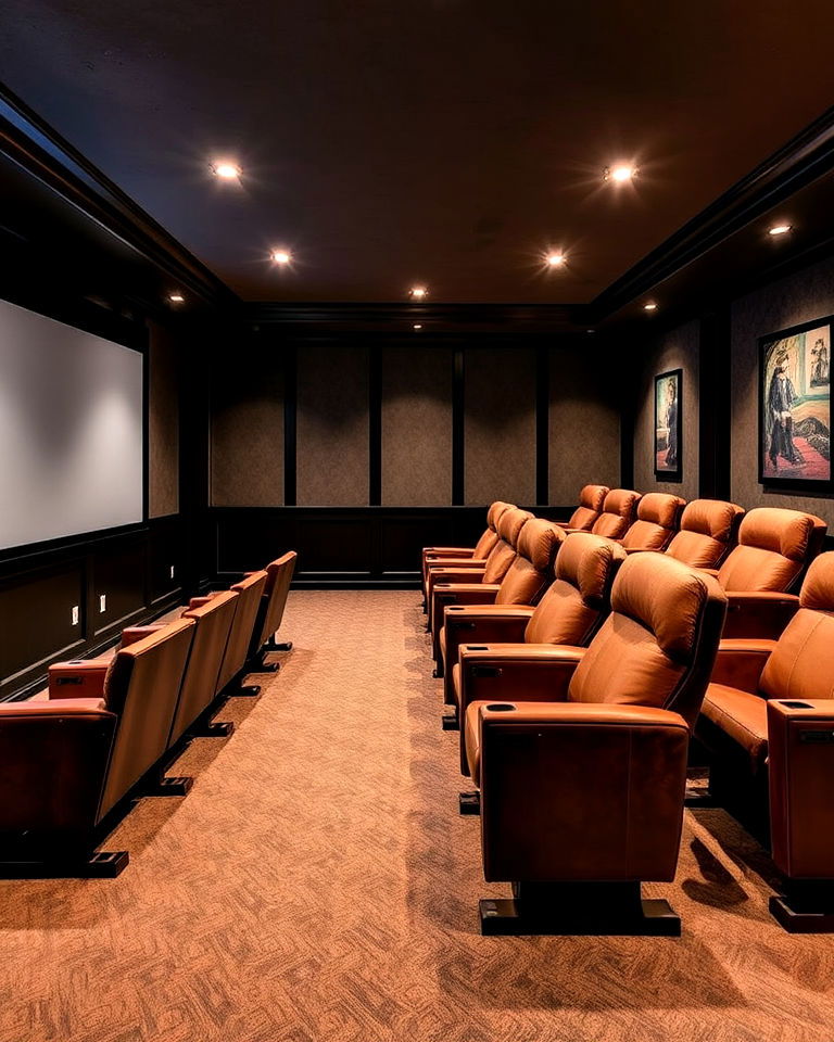 painted dark ceiling for basement home theater - 25 Basement Home Theater Ideas