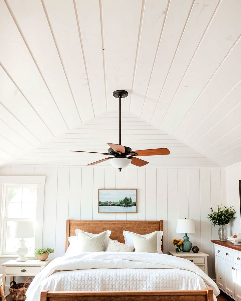 painted tongue and groove ceiling design - 20 Farmhouse Ceiling Ideas