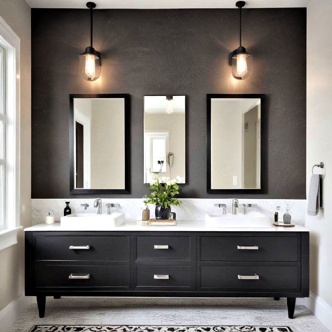 pair black and white - 40 Bathroom Vanity Ideas