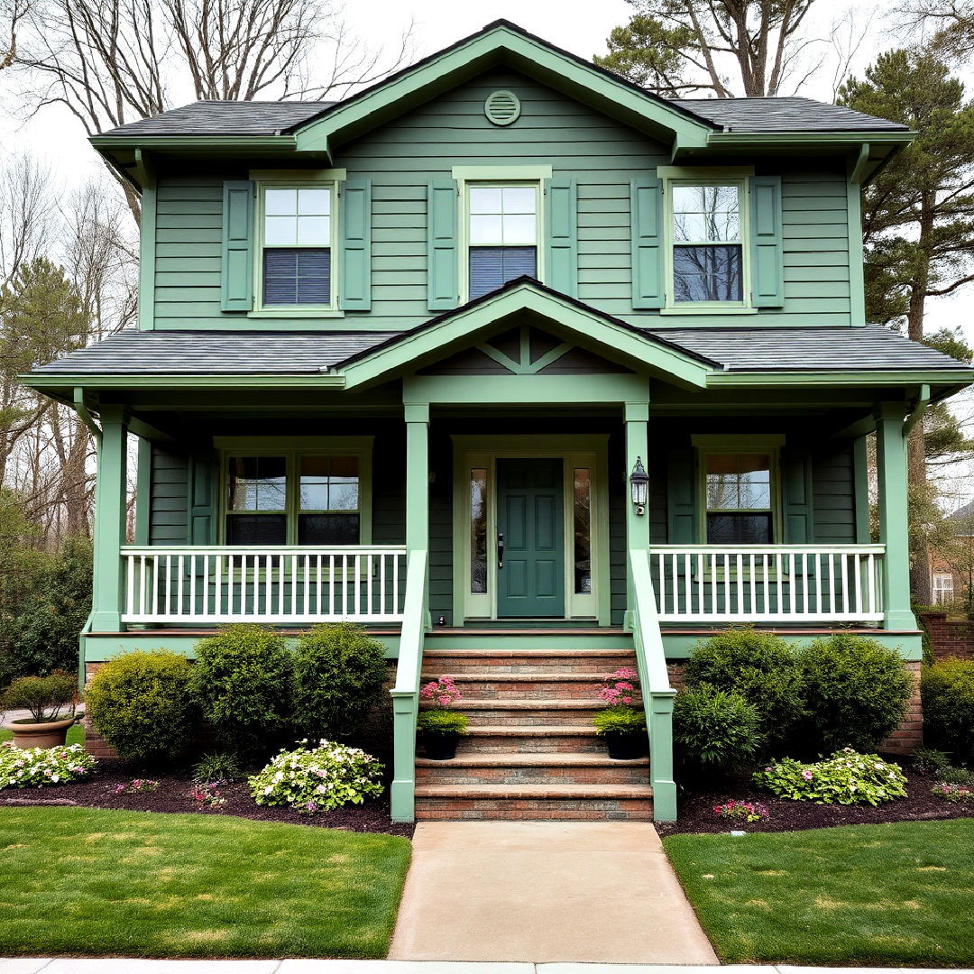 pair dark green and forest green - 40 Dark Green Exterior Paint Color Schemes