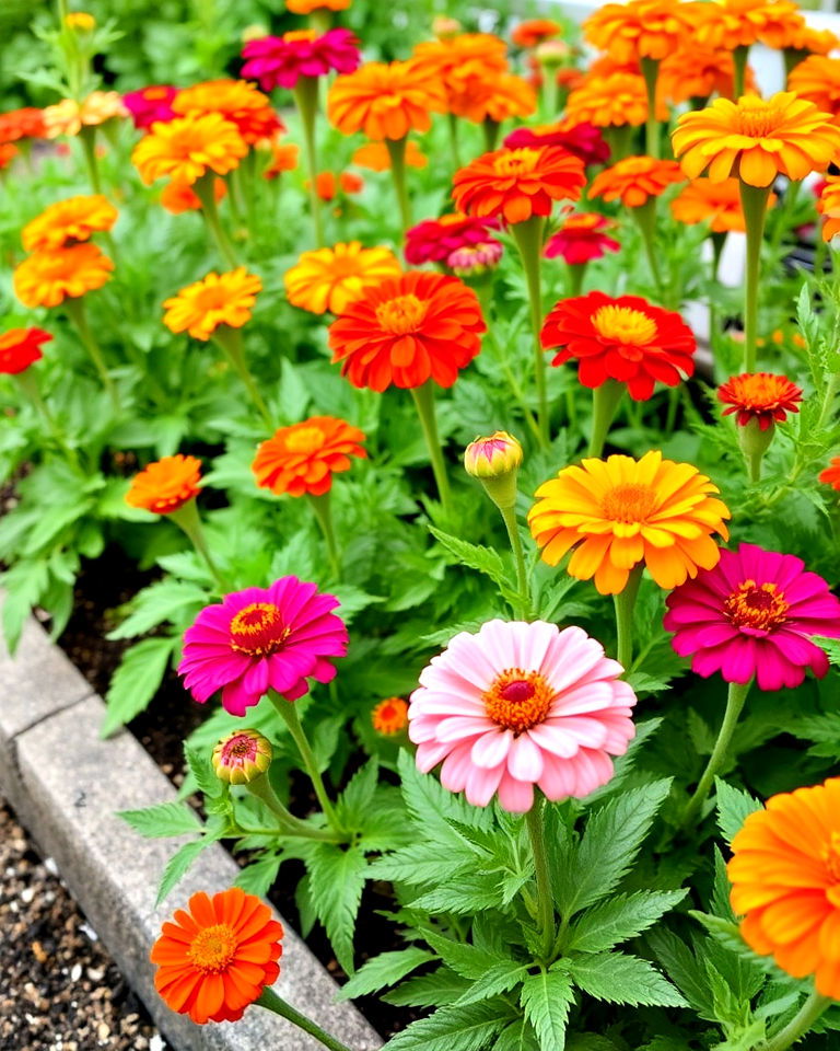 pair zinnias with companion plants - 25 Zinnia Garden Ideas