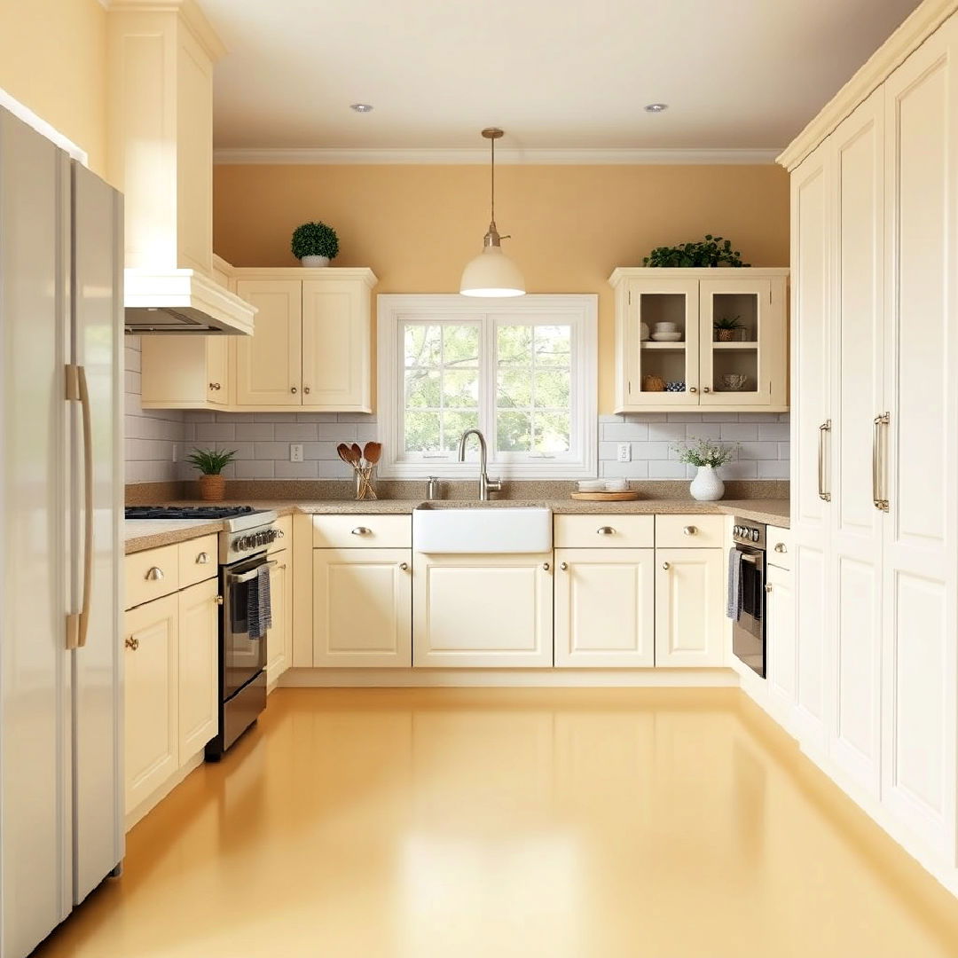 pale yellow flooring design - 15 Pale Yellow Kitchen Ideas