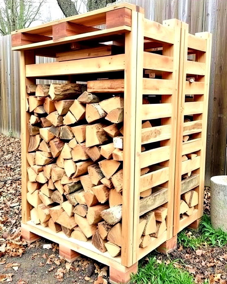 pallet firewood rack ideas - 40 Pallet Furniture Ideas