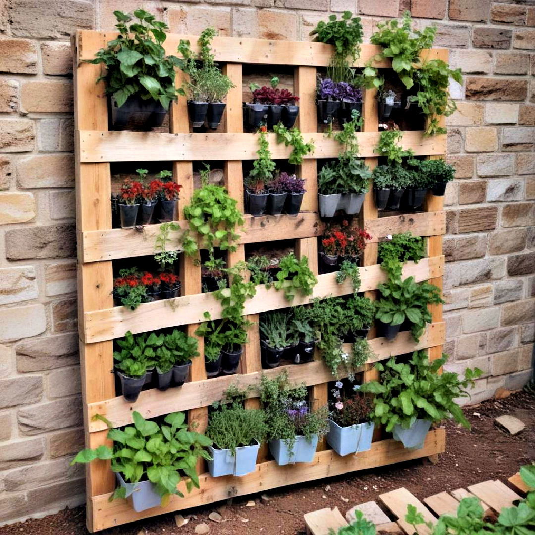 pallet garden for patio and balcony - 40 Container Garden Ideas