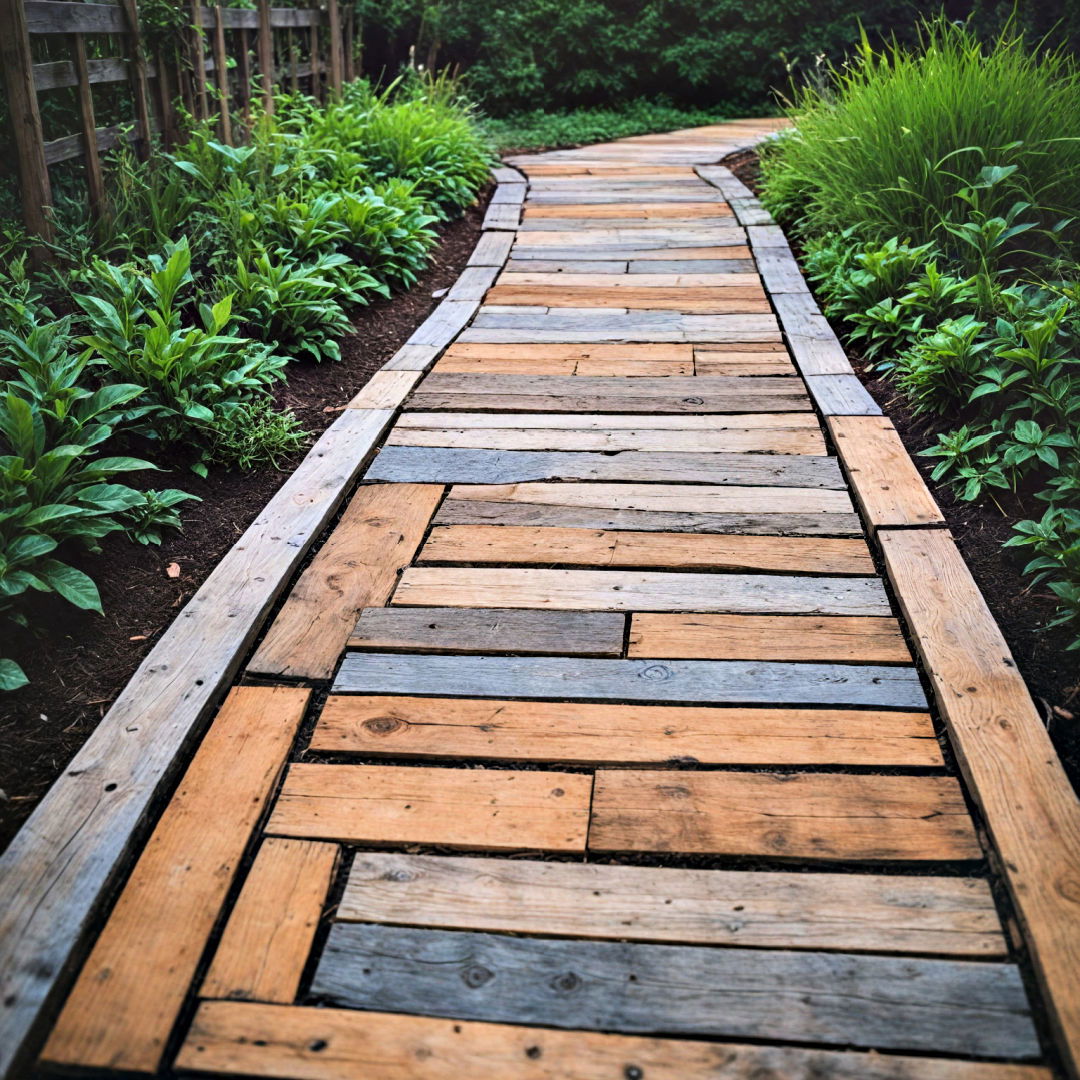 pallet wood pathway for backyard - 40 Backyard Walkway Ideas