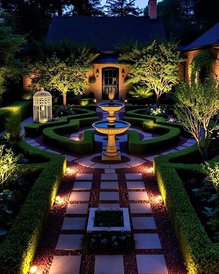 parterre garden with lighting - 25 Parterre Garden Ideas