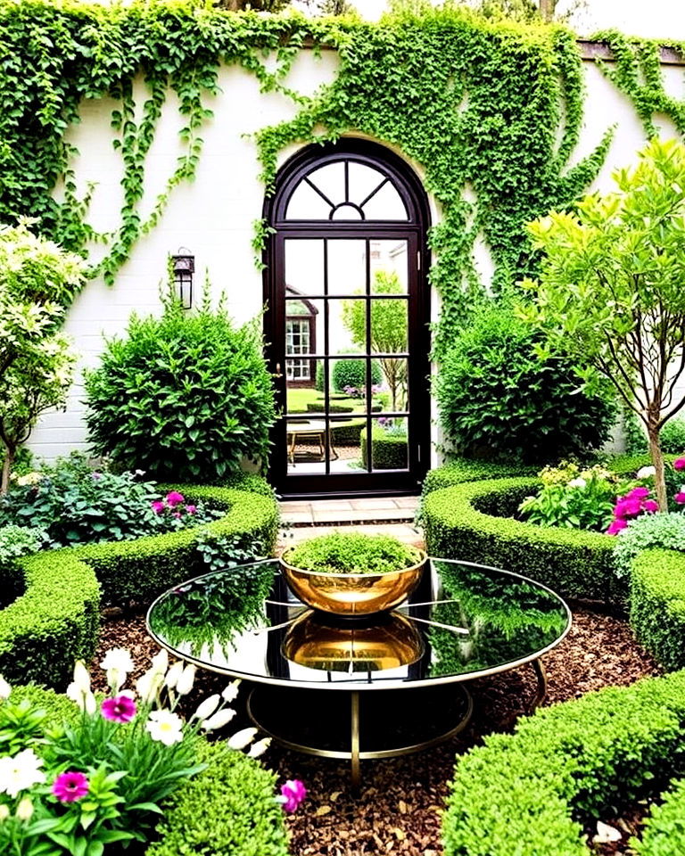 parterre garden with reflective materials - 25 Parterre Garden Ideas